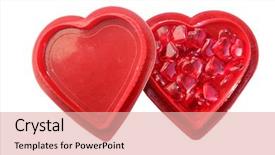  Presentation with text box - Presentation theme with valentines day glass red heart background and a lemonade colored foreground