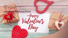  Presentation with candy heart - Amazing PPT layouts having valentines-day-greeting-card-gift backdrop and a coral colored foreground