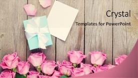  Presentation with greeting card - Slide deck having valentines day greeting card gift background and a lemonade colored foreground