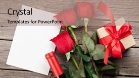  Presentation with greeting card - Beautiful slide deck featuring valentines day greeting card red backdrop and a coral colored foreground