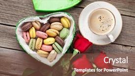  Presentation with greeting card - Slide set consisting of valentines day greeting card red background and a tawny brown colored foreground