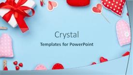  Presentation with candy heart - Slides featuring valentines-day-greeting-card-template background and a sky blue colored foreground