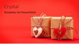  Presentation with decor - PPT layouts enhanced with valentines-day-greeting-card-template background and a dark gray colored foreground