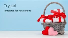  Presentation with valentines day - PPT layouts enhanced with valentines-day-greeting-card-template background and a light blue colored foreground