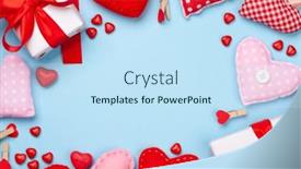  Presentation with valentines day - Slide deck with valentines-day-greeting-card-template background and a sky blue colored foreground
