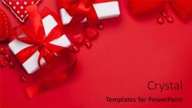  Presentation with candy heart - Presentation design consisting of valentines-day-greeting-card-template background and a crimson colored foreground