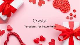  Presentation with valentines day - Slide set featuring valentines-day-greeting-card-template background and a lemonade colored foreground