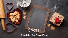  Presentation with gingerbread - Cool new presentation theme with valentines-day-greeting-card backdrop and a tawny brown colored foreground