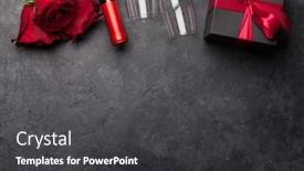  Presentation with bottle red wine - Beautiful PPT layouts featuring valentines-day-greeting-card backdrop and a dark gray colored foreground