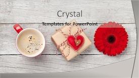  Presentation with valentines - Theme featuring valentines-day-greeting-card background and a light gray colored foreground