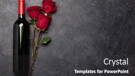  Presentation with bottle red wine - Slide set consisting of valentines-day-greeting-card background and a dark gray colored foreground
