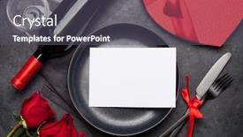  Presentation with bottle red wine - Audience pleasing slides consisting of valentines-day-greeting-card backdrop and a dark gray colored foreground