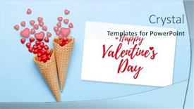  Presentation with ice cream cone - Audience pleasing PPT layouts consisting of valentines-day-greeting-card backdrop and a sky blue colored foreground