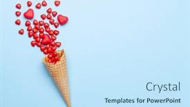  Presentation with ice cream cone - Amazing slide deck having valentines-day-greeting-card backdrop and a sky blue colored foreground