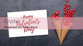  Presentation with ice cream cone - PPT theme consisting of valentines-day-greeting-card background and a lemonade colored foreground