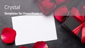 Presentation with greeting card - Cool new PPT layouts with valentines-day-greeting-card backdrop and a gray colored foreground