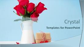  Presentation with valentines - PPT theme having valentines-day-greeting-card background and a light blue colored foreground