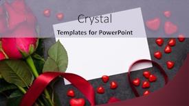  Presentation with heart flowers - Cool new PPT layouts with valentines-day-greeting-card backdrop and a light blue colored foreground