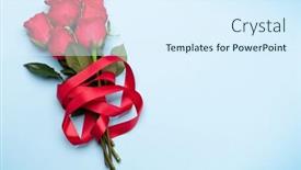  Presentation with blue rose - Cool new slide deck with valentines-day-greeting-card backdrop and a sky blue colored foreground