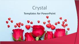  Presentation with blue rose - Amazing slide set having valentines-day-greeting-card backdrop and a sky blue colored foreground