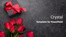  Presentation with valentines day - PPT theme consisting of valentines-day-greeting-card background and a dark gray colored foreground