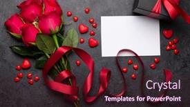  Presentation with stone - Audience pleasing slide set consisting of valentines-day-greeting-card backdrop and a wine colored foreground
