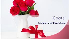  Presentation with valentines - Beautiful PPT theme featuring valentines-day-greeting-card backdrop and a sky blue colored foreground