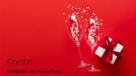  Presentation with greeting card - Presentation theme featuring valentines-day-greeting-card background and a  colored foreground