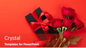  Presentation with valentines day - Slide deck with valentines-day-greeting-card background and a crimson colored foreground