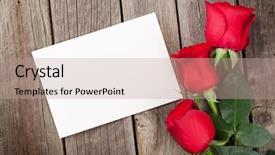  Presentation with valentines - Beautiful slide deck featuring valentines day greeting card backdrop and a coral colored foreground