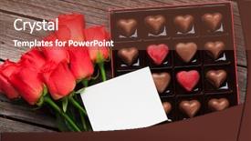  Presentation with greeting card - Slide set with valentines day greeting card background and a tawny brown colored foreground