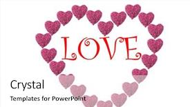  Presentation with hot pink white - Beautiful slide set featuring valentines day heart made from hot pink heart shaped roses isolated on white with the word love in the center text is easily removed and replaced with your text or image backdrop and a white colored foreground