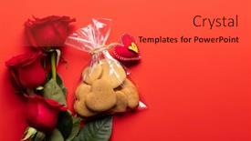  Presentation with heart flowers - PPT theme enhanced with valentines-day-heart-shaped-cookies background and a red colored foreground