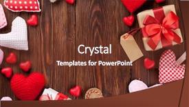  Presentation with valentines day - Amazing presentation design having valentines day hearts and gift backdrop and a tawny brown colored foreground