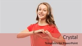  Presentation with teenage love - Amazing PPT theme having kids valentines - valentine's day love and charity backdrop and a coral colored foreground