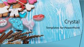  Presentation with valentines day - Beautiful slide set featuring valentines day or wedding theme backdrop and a light blue colored foreground