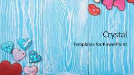  Presentation with valentines day - Beautiful presentation theme featuring valentines day or wedding theme backdrop and a light blue colored foreground