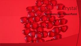  Presentation with hearts - Presentation consisting of valentines-day-red-glass-hearts background and a crimson colored foreground