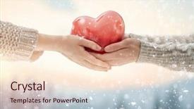  Presentation with valentines day - Slide set featuring valentines day red heart background and a lemonade colored foreground