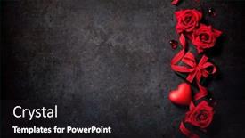  Presentation with valentines day - Beautiful presentation design featuring valentines-day-red-roses backdrop and a dark gray colored foreground