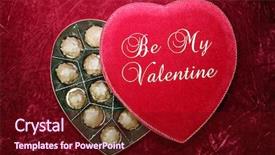  Presentation with text box - Colorful theme enhanced with valentines day red velvet heart backdrop and a wine colored foreground
