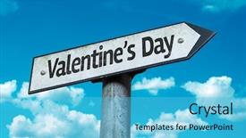  Presentation with valentines day - Colorful PPT theme enhanced with valentines day sign with sky backdrop and a light blue colored foreground