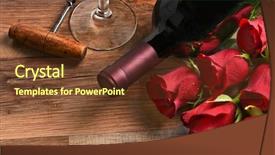  Presentation with bottle red wine - Cool new slides with valentines day still life backdrop and a tawny brown colored foreground