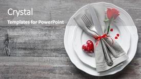  Presentation with table setting - Audience pleasing slide set consisting of valentines day table place setting backdrop and a gray colored foreground