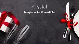  Presentation with valentines day - PPT theme having valentines-day-with-gift-box background and a dark gray colored foreground