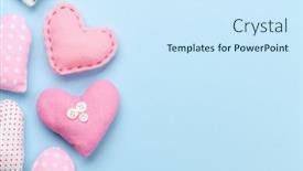  Presentation with craft - Beautiful presentation theme featuring valentines-day-with-handmade-craft backdrop and a cool aqua colored foreground