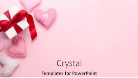  Presentation with valentines day - PPT theme having valentines-day-with-handmade-craft background and a lemonade colored foreground