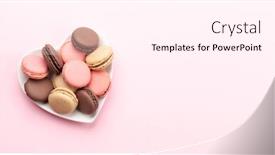  Presentation with valentines day - Cool new PPT theme with valentines-day-with-macaroons backdrop and a white colored foreground