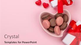  Presentation with valentines day - Slides having valentines-day-with-macaroons background and a lemonade colored foreground