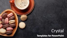  Presentation with valentines day - Beautiful slide set featuring valentines-day-with-macaroons backdrop and a dark gray colored foreground